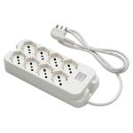 MULTIPRESA CON INTERRUTTORE 8 uscite / spina 2P+T 16A - bianca