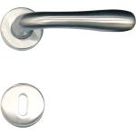 MANIGLIA CON ROSETTA CROMO SATINATO "AMALFI"