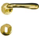 MANIGLIA CON ROSETTA OTTONE LUCIDO V. "AMALFI"