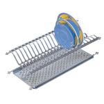 SCOLAPIATTI CON VASCHETTA ACCIAIO INOX CM 76