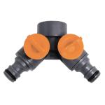 PRESA A DOPPIO RUBIN.PAPILLON 3/4"F+2 INN.M - CF. IN BLISTER