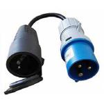 ADATTATORE INDUSTR. 1SPINA 220V 2P+T IP44 + PRESA SCHUKO - MAURER PLUS