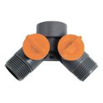 PRESA A DOPPIO RUBINETTO PAPILLON 2 ATTAC. 3/4M - CF. IN BLISTER