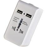 ADATTATORE UNIVERSALE DA VIAGGIO 2 PRESE USB MAURER - CF. BLISTER