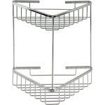 PORTAOGGETTI BAGNO ANGOLARE DOPPIO ACCIAIO INOX CROMATO 20X20X35CMMAURER