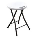SGABELLO PIEGHEVOLE 'PARTY' BIANCO CM. 33X30X46 CM.33X30X46 -ACCIAIO/SEDUTA PLAST.+ ADD.CONTR.POLIECO