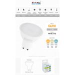 V-TAC VT-1975 LAMPADINA LED GU10 5W FARETTO SPOTLIGHT 110° BIA.CAL.