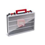 Organizer fondo nero con accessori rossi DIMENSIONI ESTERNE 414x338x79h