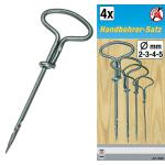 SET 4 PEZZI, TRIVELLINI, 2-5 MM