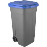 BIDONE IMMONDIZIA Lt. 80 GRIGIO/BLU IN PVC C/RUOTE 'OTTANTA'