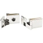 COPPIA CERNIERA CROMATA PER ANTINE IN VETRO IN LUCE