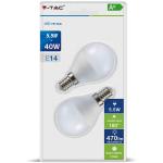 V-TAC VT-2146 BLISTER 2 LAMP. LED E14 4W P45