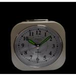 SVEGLIA OVALE QUADR. TONDO CON LUCE SNOOZE MOV. CONTINUO SILVER