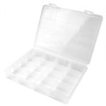 Portaminuteria trasparente con 16 scomparti L242xP188xH37 mm, coperchio trasp.co