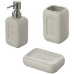 Set Ceramica 3 Pezzi: Dispenser Portaspazzolino Portasapone Bianco Bingo