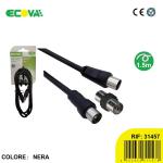 PROLUNGA TV SPINA/PRESA 9,5M C/ADATT. SP/SP. INCLUSO L=1,5 MT NERO