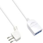 PROLUNGA LINEARE 10A 90° CAVO H05V V-F 3X0,75 MM L=5M NERA IMQ