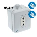 CONT. PORTAFRUTTI DA PAR. 2 POSTI S/SPORT. 1 PRE BIP. 10/16A IP40