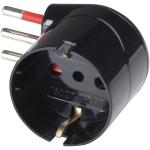 ADATTATORE SCHUKO 90° 10A 2P+T NERO