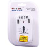 V-TAC ADATT. SING. UNIV. CON 2 PRESE USB COL. BIANCO