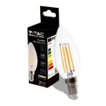 V-TAC Lampadina LED E14 4W 100LM/W Candela Filamento 3000K