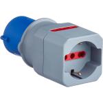 Adattatore Industriale da CEE a Schuko 2 Prese 10/16A Italiane, Blu