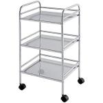CARRELLO 3 PIANI CROMATO CON RUOTE L41 P32 H75 CM