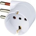 ADATTATORE SINGOLO SPINA 90° 'SALVASPAZIO' spina 2P + T 16A - bianco