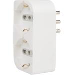 Adattatore Doppio Salvaspazio,Multipresa due Posti frontali P40 polivalenti(10/16A+Schuko tedesca)