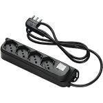 MULTIPRESA CON INTERRUTTORE 4 uscite / spina 2P+T 16A - NERA