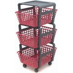 CARRELLO 'MODULA' 3 CESTE CON RUOTE ROSSO VENEZIANO