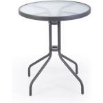 VERDELOOK iOS, Tavolino con Struttura in Metallo Verniciato e Piano in Vetro Temprato, Diametro 60 e Altezza 71 cm