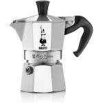 Bialetti Caffettiera Moka Express, Manico anti scottatura, Non adatta a induzione, 1 Tazze (60 ml), Alluminio