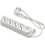 Multipresa OMEGA cavo 3 metri con 4 prese bipasso schuko spina a squadra grande italiana 16A