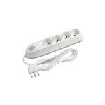 Multipresa POKER 4 prese con cavo e interruttore di sicurezza - bianca