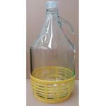 Dama damigiana fiasco vetro 5 litri tappo pressione cesta in plastica