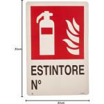 SEGNALETICA SICUREZZA "ESTINTORE" 30X20CM