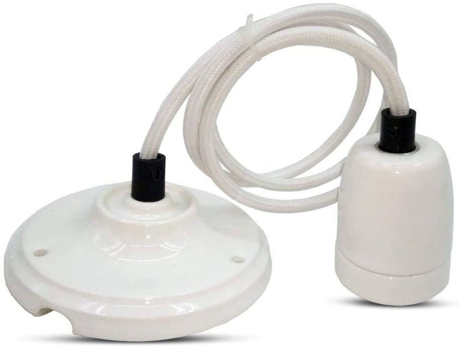 V-TAC VT-7998 PORTALAMPADA IN PORCELLANA PER LAMPADINE E27 BIANCO SKU3803