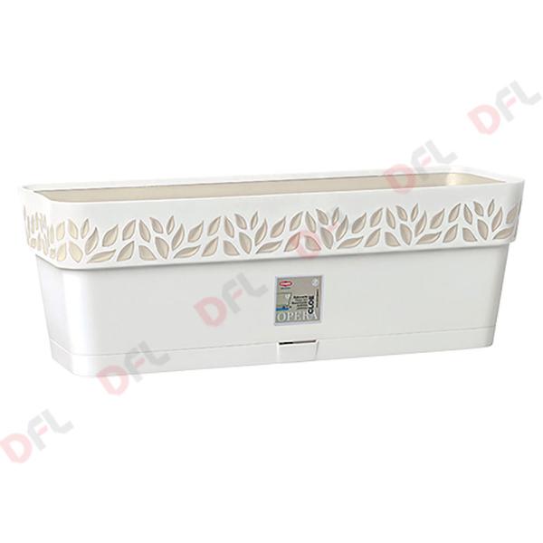 BALCONETTA RETTANGOLARE 'CLOE' lt.9,5 - bianco/travertino
