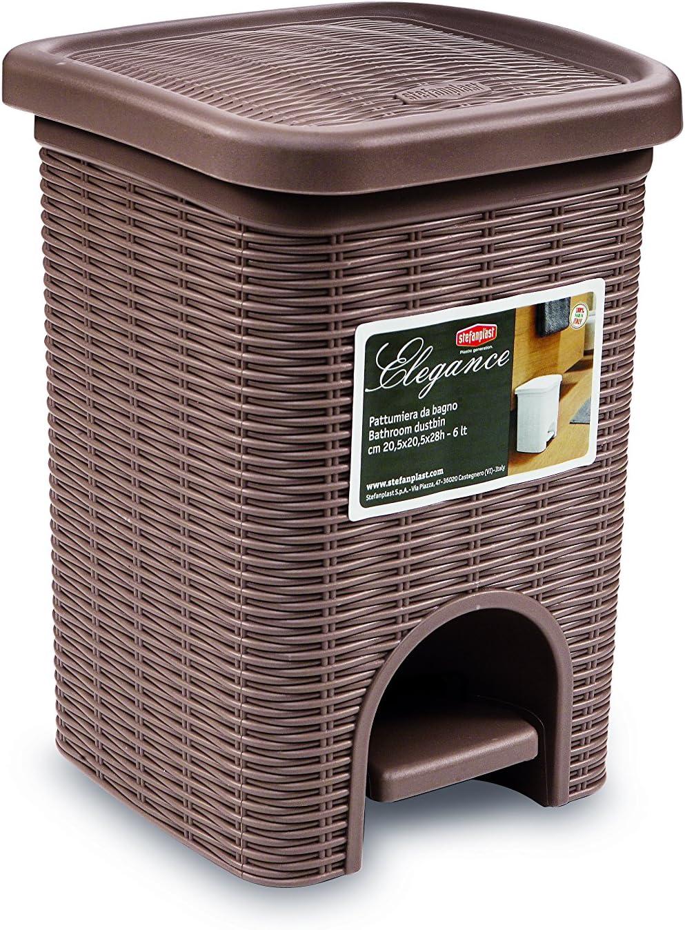 PATTUMIERA A PEDALE 'ELEGANCE' Lt. 6 - col. tortora