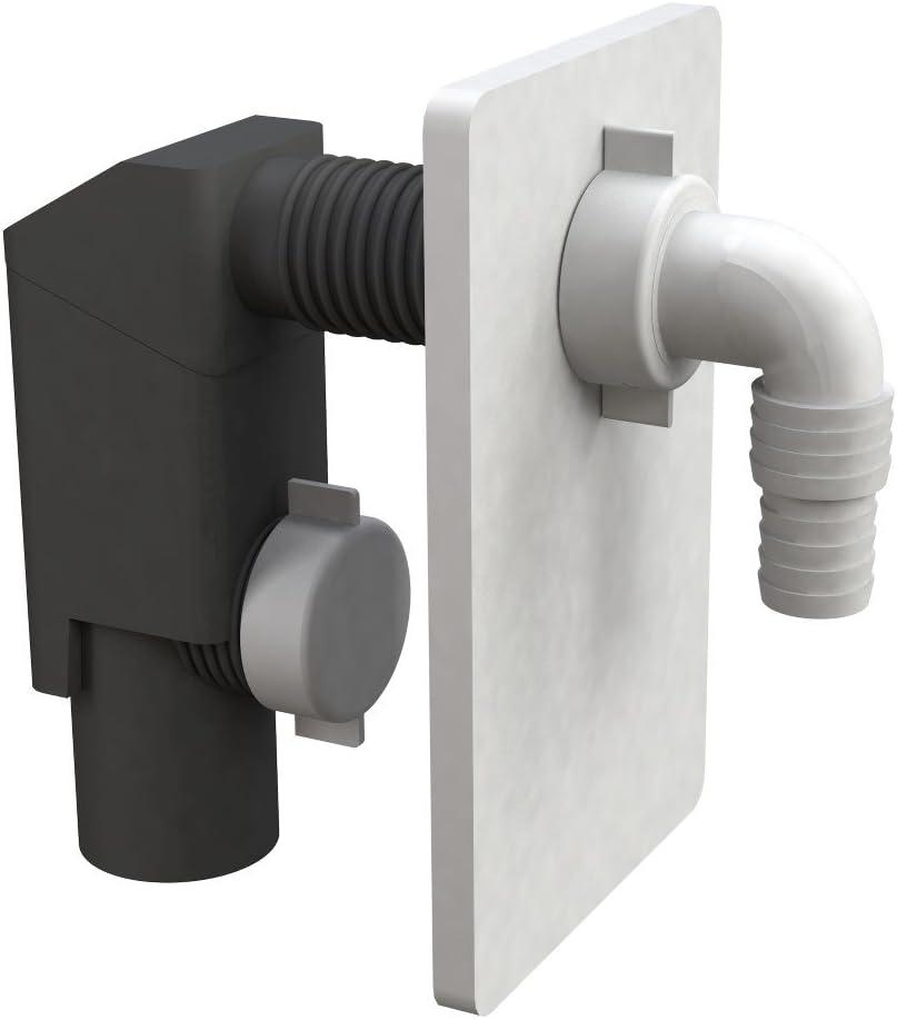 SIFONE AD INCASSO placca bianca - poliprop.vergine