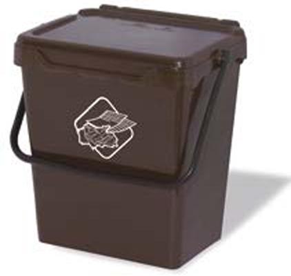 PATTUMIERA X DIFFERENZIATA 30LT C/COPERCHIO MARRONE MANICO AUTOBLOCCANTE