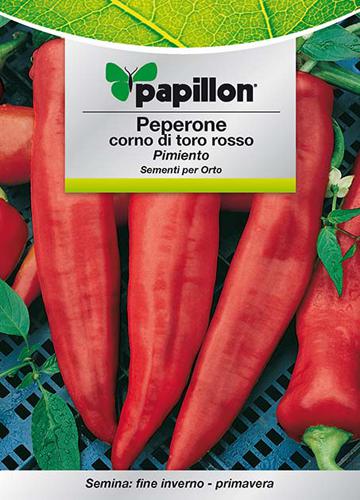 SEMI ORTO PAPILLON "PEPERONE CORNO TORO ROSSO" - CF. BUSTA 1,5 GR.