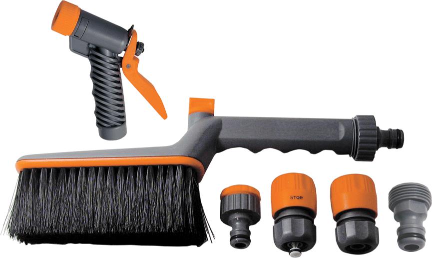 SPAZZOLA LAVAGGIO C/LANCIA E RACCORDI PAPILLON SET 6PZ - CF. IN BLISTER