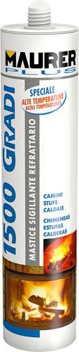 ADESIVO REFRATTARIO 1500°C MAURER PLUS NERO 310ML