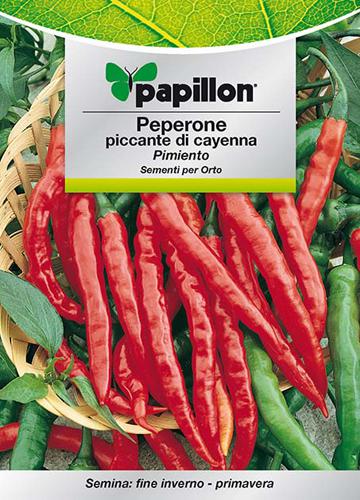 SEMI ORTO PAPILLON "PEPERONE PICCANTE CAYENNA" - CF. BUSTA 1,5 GR.