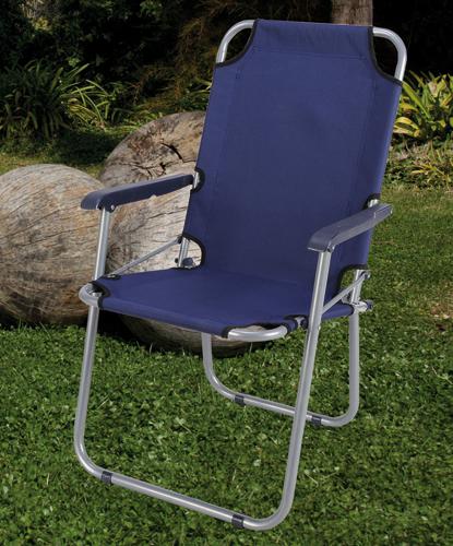 SEDIA ACCIAIO PVC BLU PIEGHEVOLE 65X55X44/90HCM PAPILLON