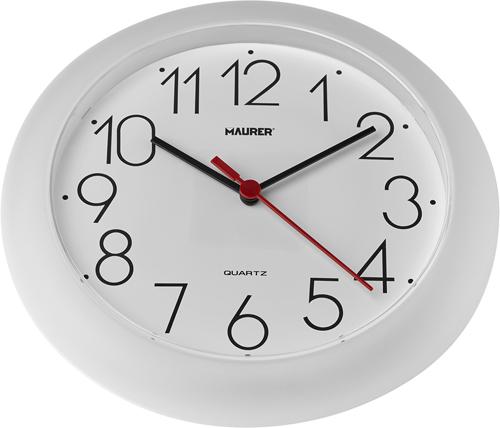 OROLOGIO BIANCO DA PARETE STRUTTURA E QUADRANTE PLASTICA - MAURER