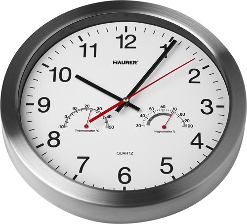 OROLOGIO DA PARETE BIANCO STRUTTURA ACCIAIO QUADRANTE VETRO - MAURER