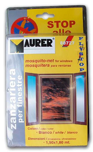 ZANZARIERA C/VELCRO X FINESTRE MAURER BIANCA 130X150 CM.
